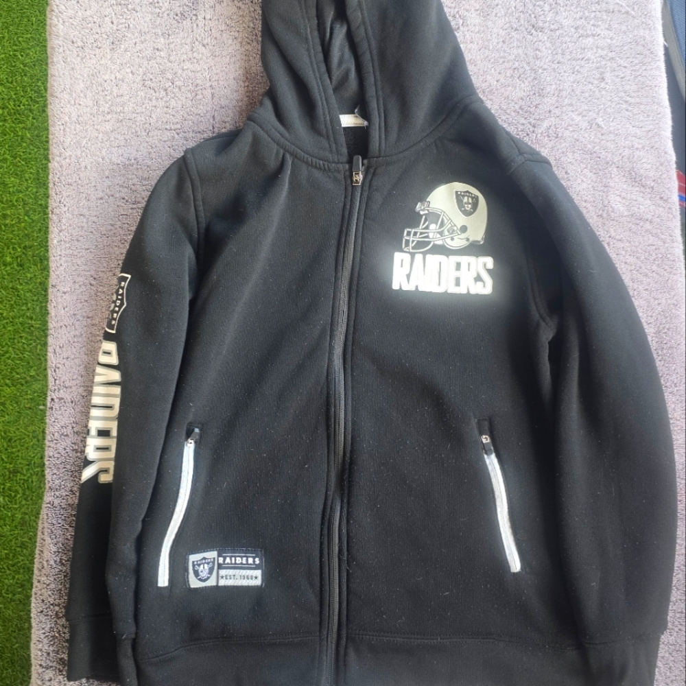 Black Zip-Up Hooded Sweatshirt with Logo